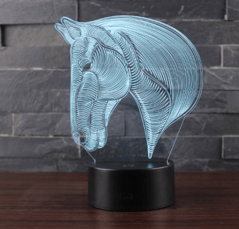20 cm 3D Paard LED RGB Nachtlampje Nachtlampen