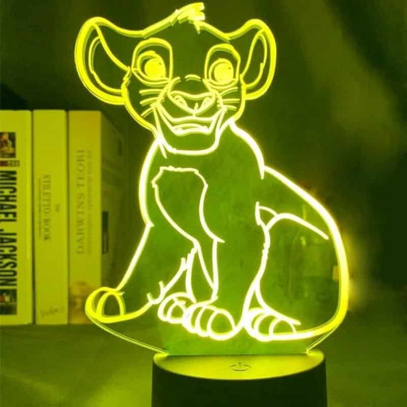 Acryl LED Nachtlampje Simba Koning Nachtlampen