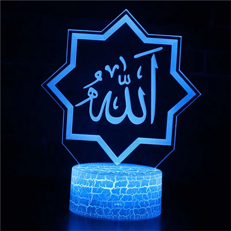 Koranisch Nachtlampje God Ster 3D Nachtlampen