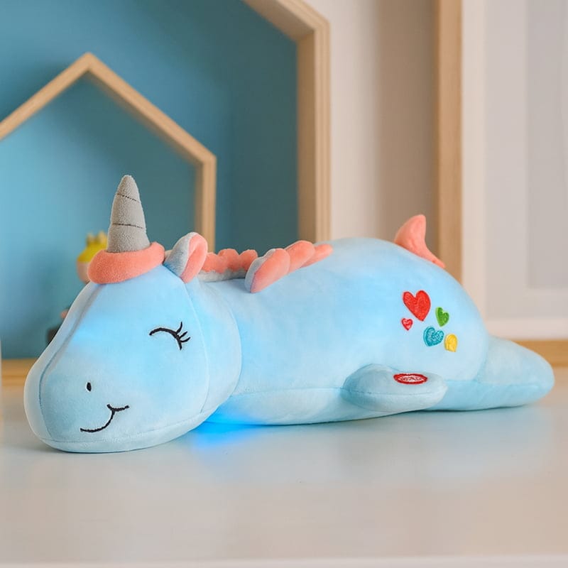 Magilumi Eenhoorn Knuffelnachtlampje Roze, Wit en Blauw Nachtlampen
