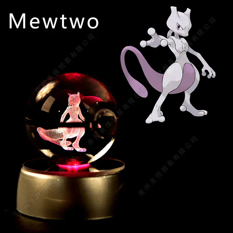 Nachtlampje Mewtwo 3D Kristalbal Nachtlampen