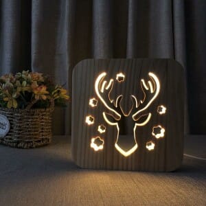 Zwart Mat Kleine Hert LED Lamp Nachtlampen