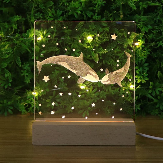 3D Acryl Walviskoppel Nachtlampje Nachtlampen