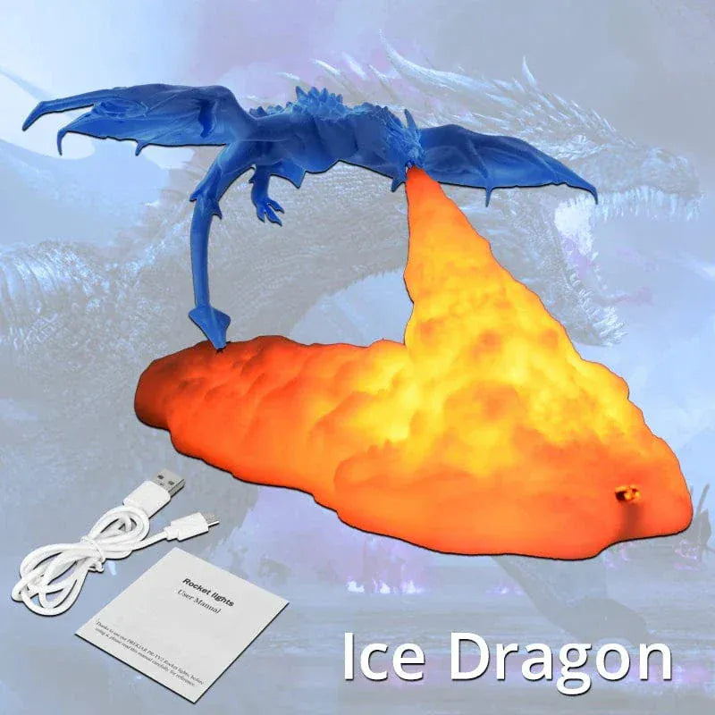 3D Draak Nachtlampje LED Warm Licht Nachtlampen