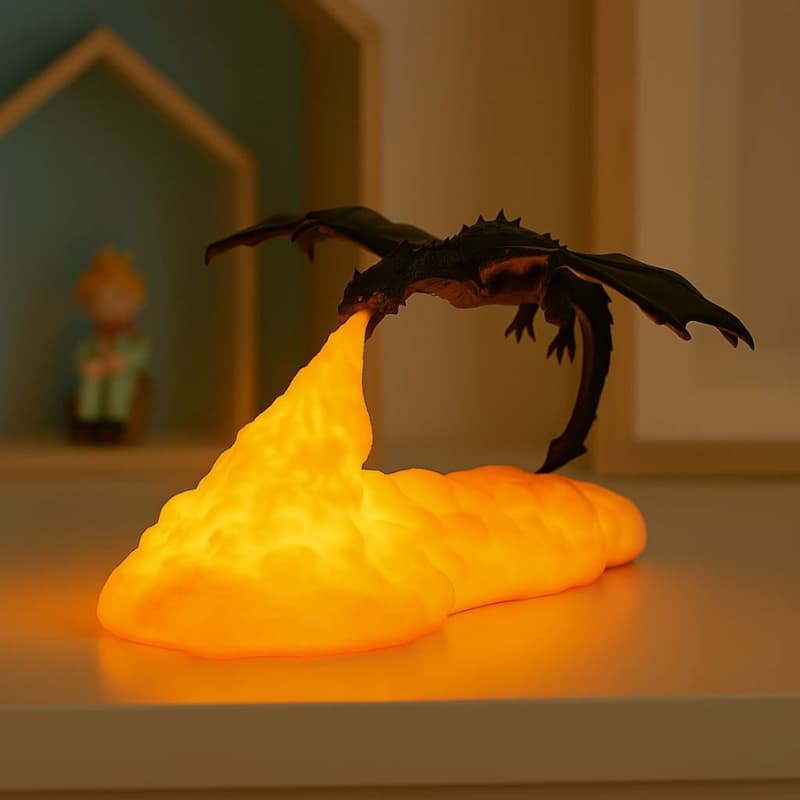 3D Draak Nachtlampje LED Warm Licht Nachtlampen