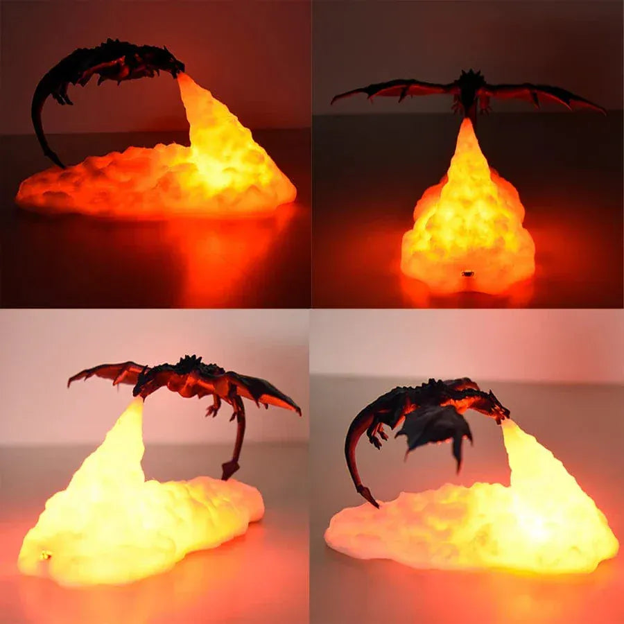 3D Draak Nachtlampje LED Warm Licht Nachtlampen