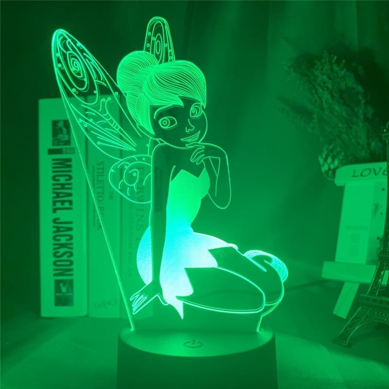 3D Fee Klokje LED Tafellamp Nachtlicht Met Acrylklokje Nachtlampen