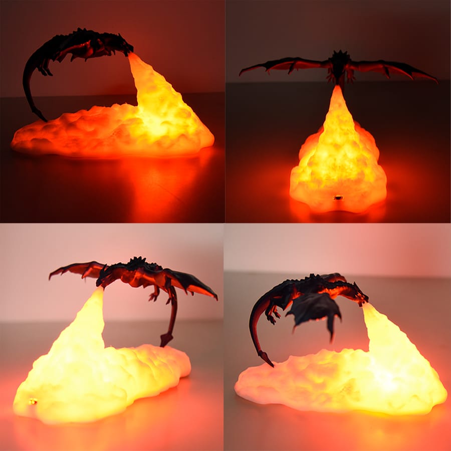 3D Gedrukt Draak Dinosaurus Nachtlampje Voor Kinderkamer Licht Nachtlampen