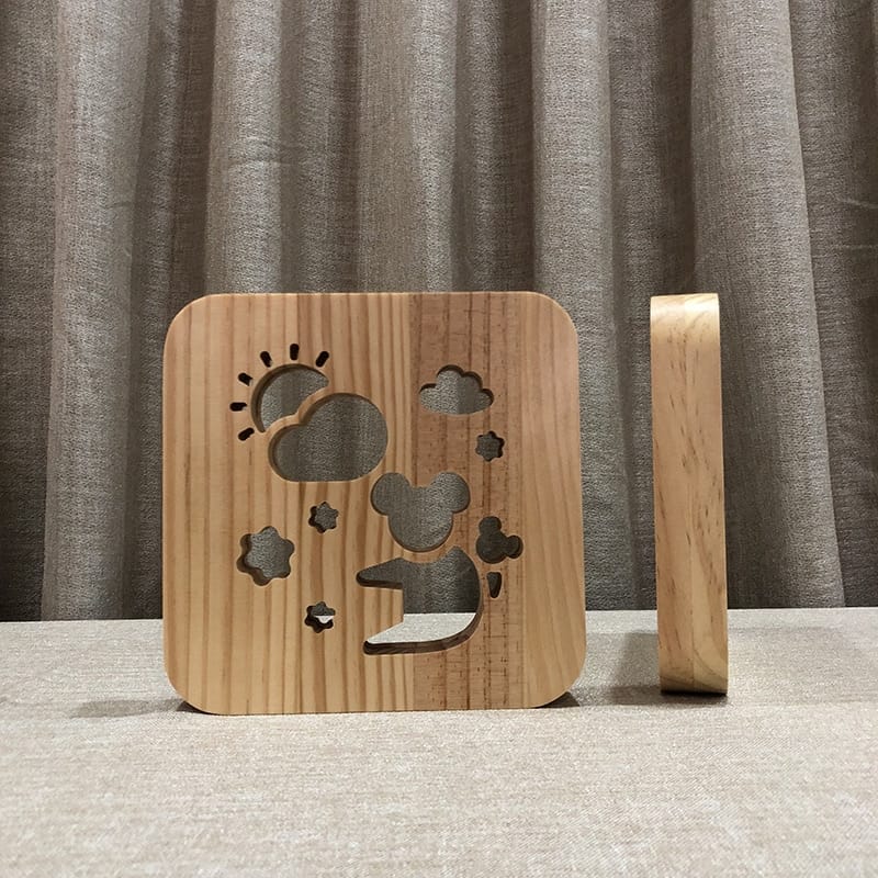 3D Houten Baby Koala Nachtlampje Nachtlampen