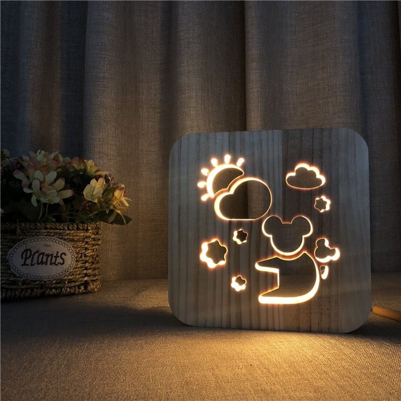 3D Houten Baby Koala Nachtlampje Nachtlampen