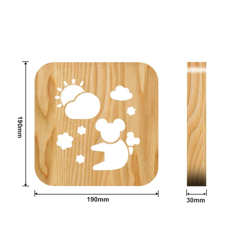 3D Houten Baby Koala Nachtlampje Nachtlampen
