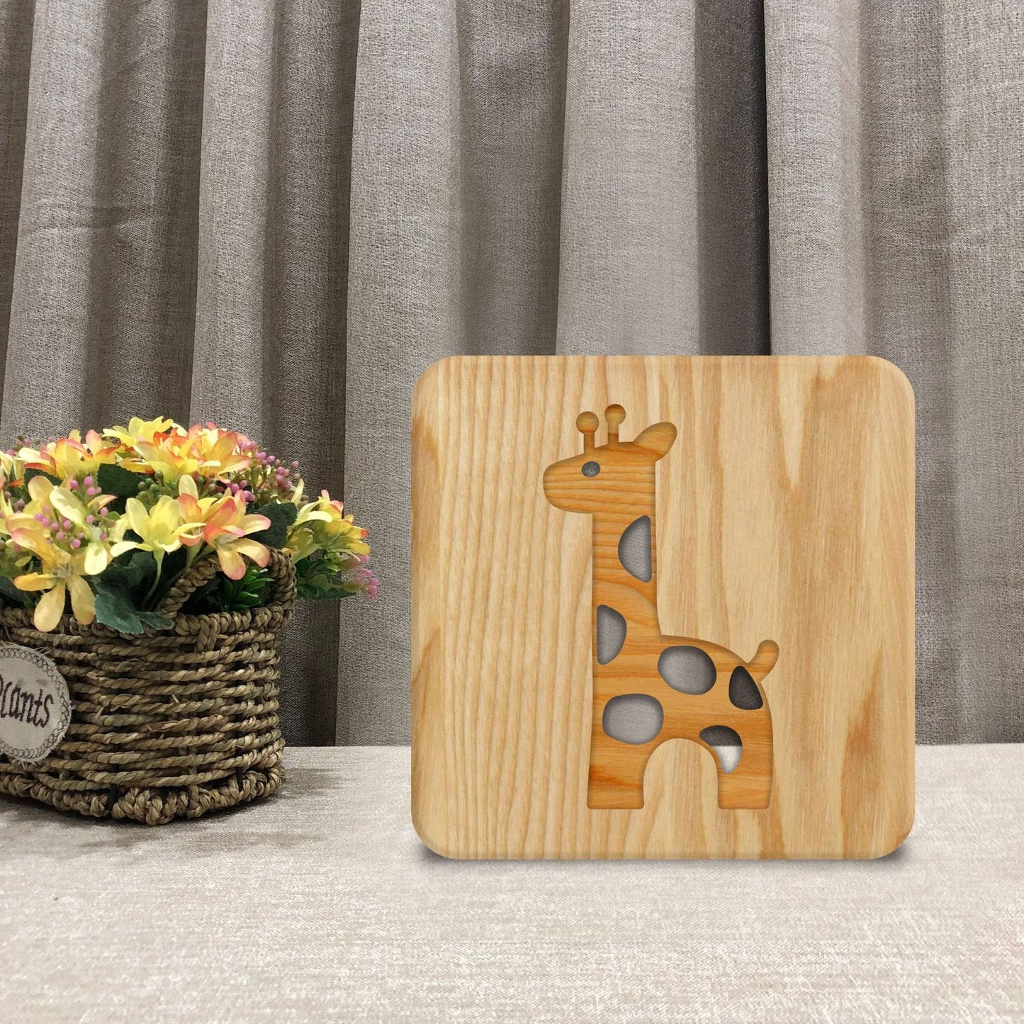3D Houten Sophie de Giraffe LED Nachtlampje Babykamer Nachtlampen