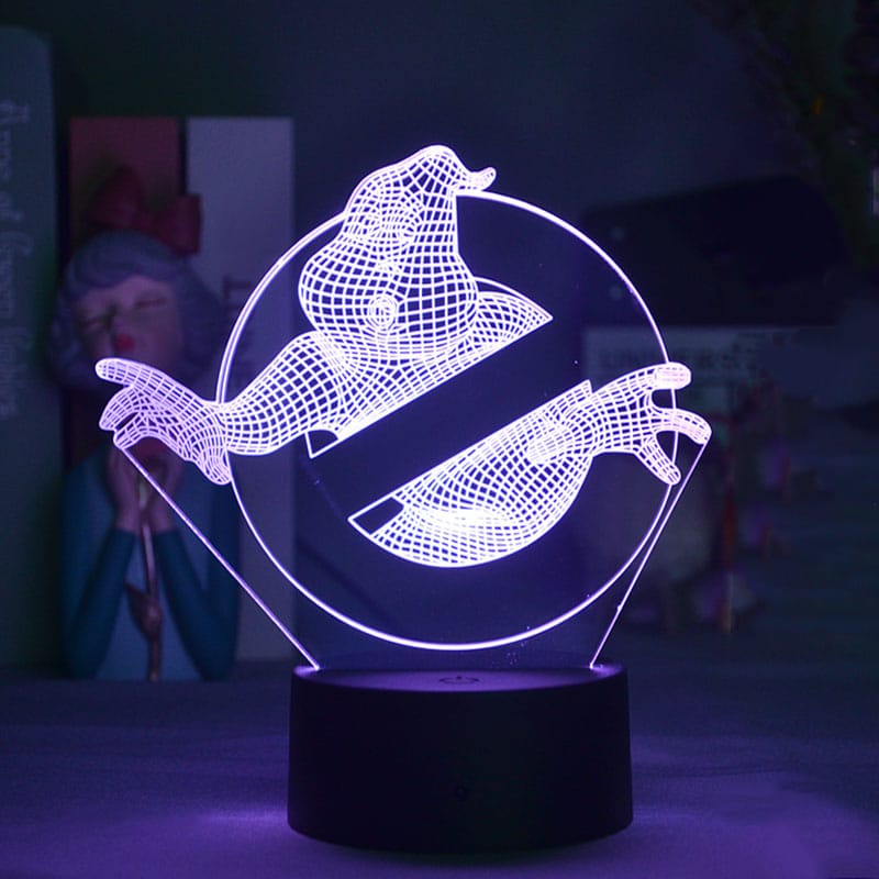 3D LED Ghostbusters Nachtlampje 2x16x6 cm Nachtlampen