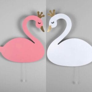 3D LED Hart Zwaan Nachtlampje 20cm Nachtlampen