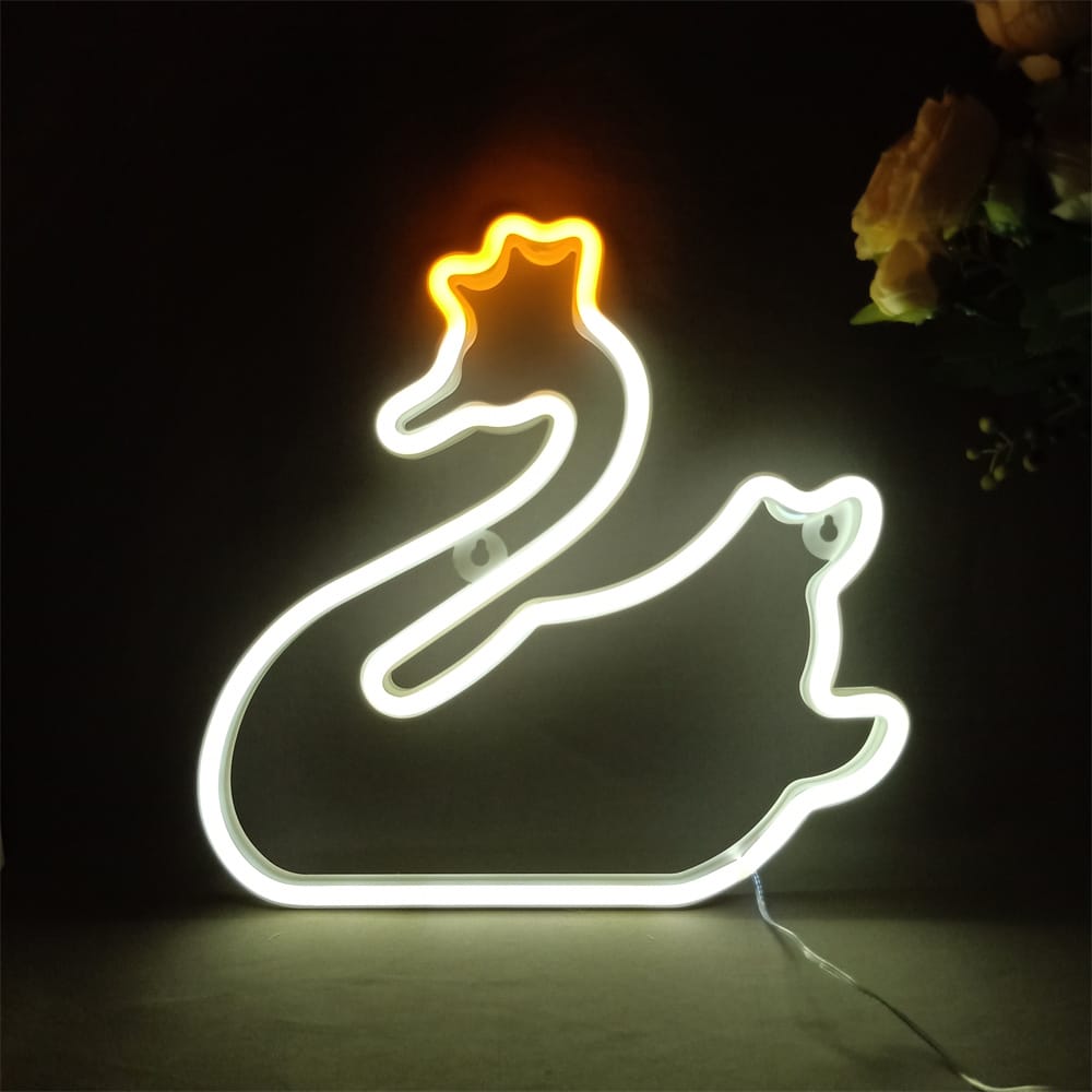 3D LED Hart Zwaan Nachtlampje 20cm Nachtlampen