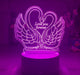 3D LED Hart Zwaan Nachtlampje 20cm