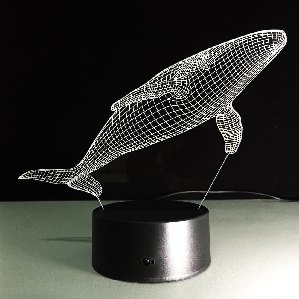 3D LED Walvis Nachtlampje 8x13cm Nachtlampen