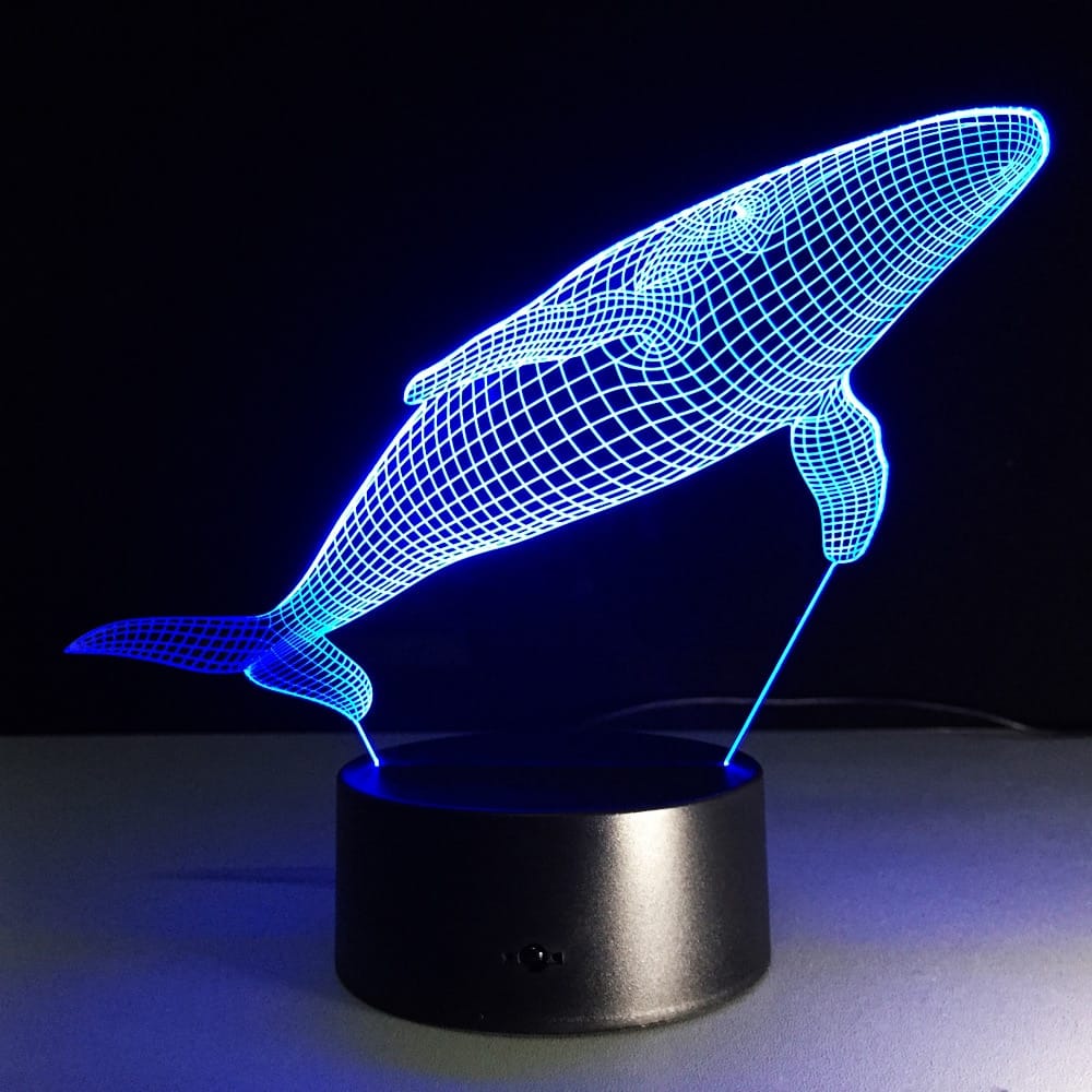 3D LED Walvis Nachtlampje 8x13cm Nachtlampen