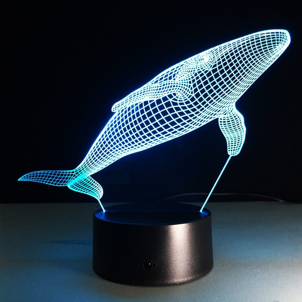 3D LED Walvis Nachtlampje 8x13cm Nachtlampen