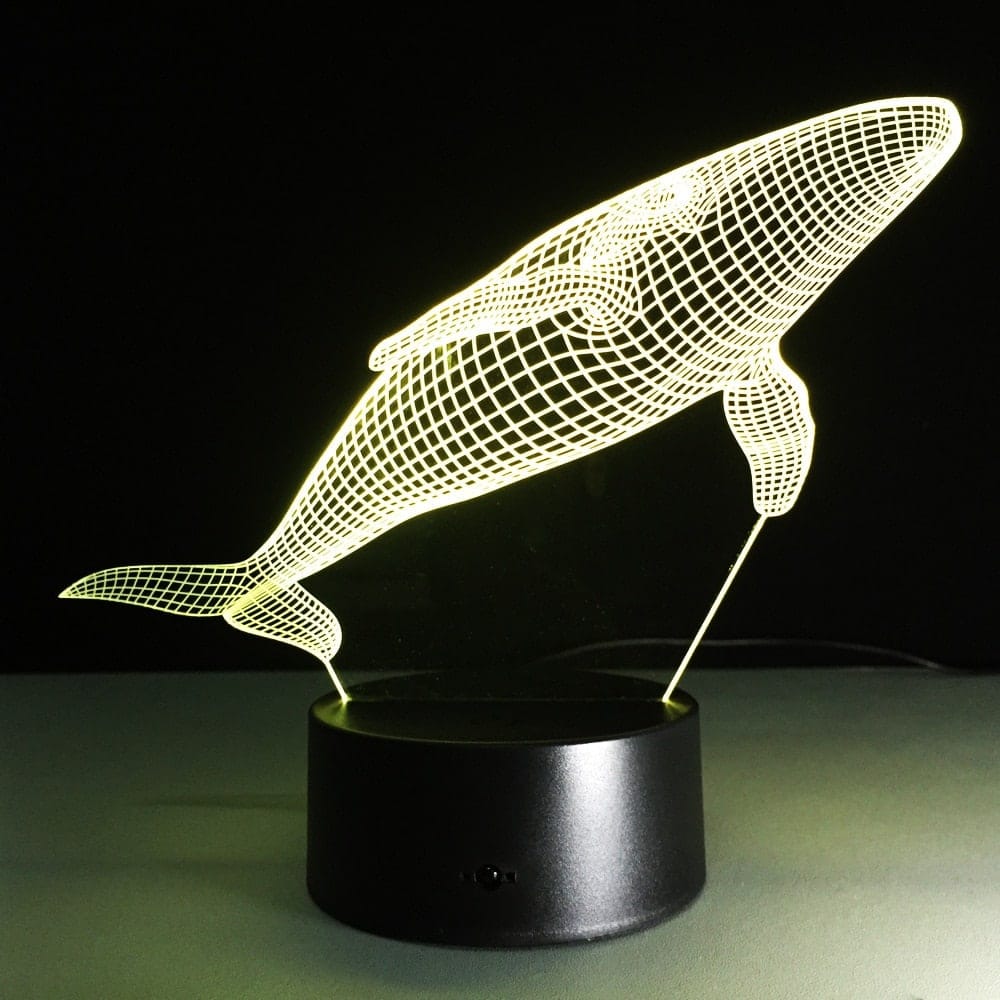 3D LED Walvis Nachtlampje 8x13cm Nachtlampen