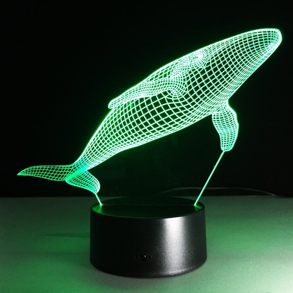 3D LED Walvis Nachtlampje 8x13cm Nachtlampen