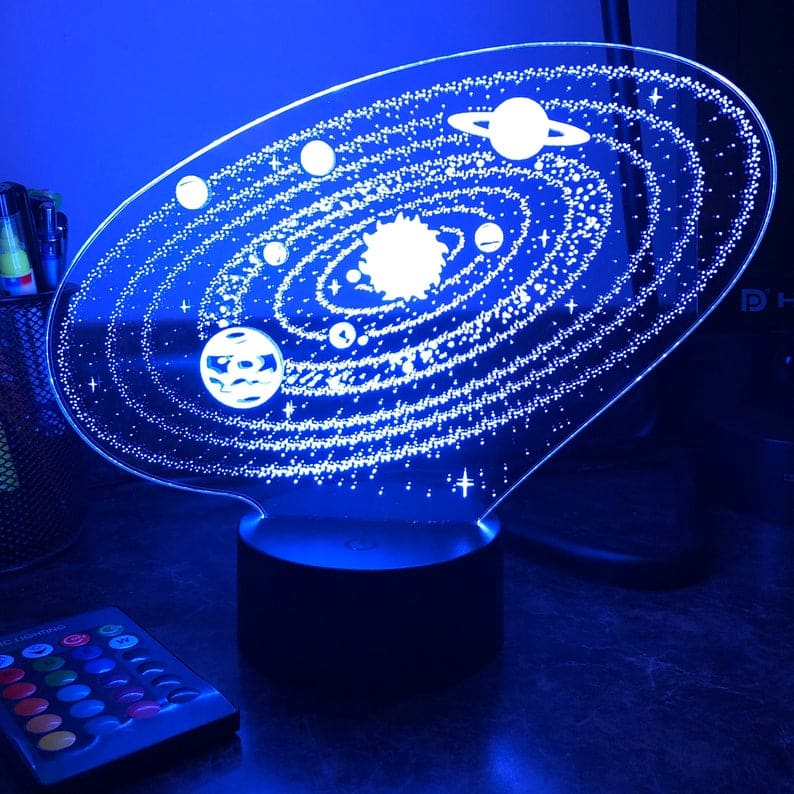 3D LED Zonnestelsel Nachtlampje 22x16 Nachtlampen