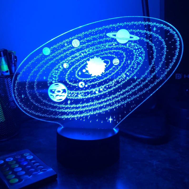 3D LED Zonnestelsel Nachtlampje 22x16 Nachtlampen