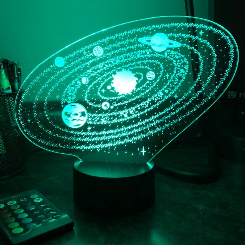 3D LED Zonnestelsel Nachtlampje 22x16 Nachtlampen