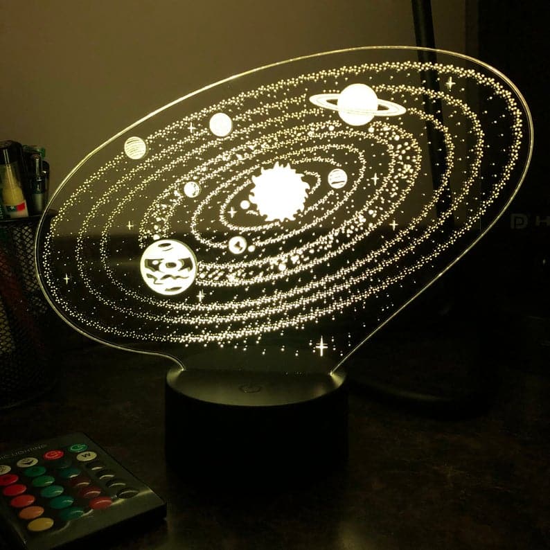 3D LED Zonnestelsel Nachtlampje 22x16 Nachtlampen