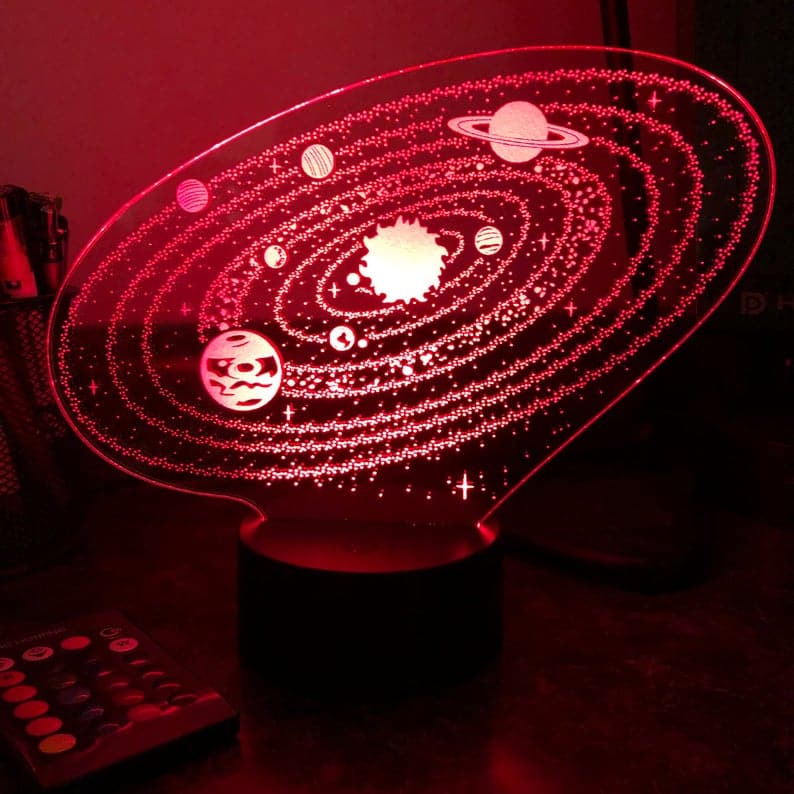 3D LED Zonnestelsel Nachtlampje 22x16 Nachtlampen