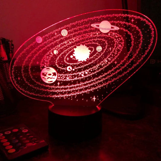 3D LED Zonnestelsel Nachtlampje 22x16 Nachtlampen
