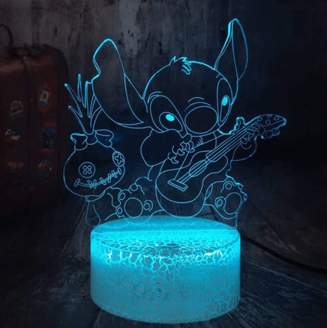 3D Nachtlampje Assepoester Stitch Nachtlampen
