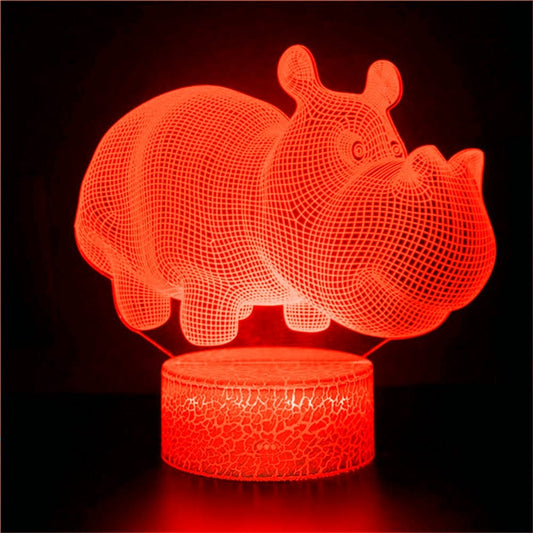 3D Nijlpaard Nachtlampje 16 Kleuren Nachtlampen