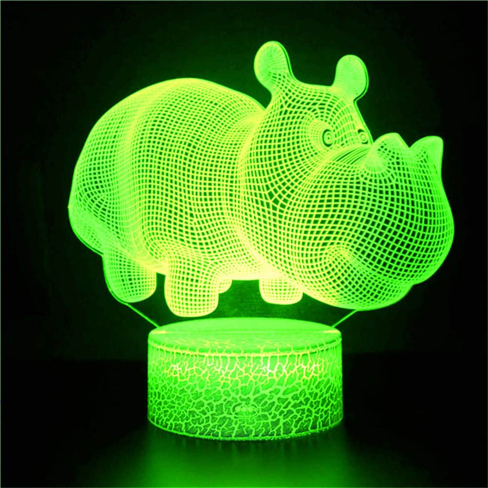 3D Nijlpaard Nachtlampje 16 Kleuren Nachtlampen