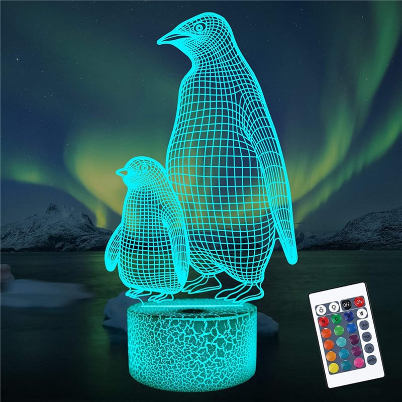 3D Pinguïn Kinderlamp Nachtlicht Nachtlampen