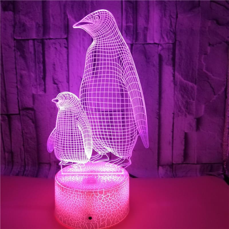 3D Pinguïn Kinderlamp Nachtlicht Nachtlampen