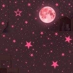 3D Roze Maan en Sterren Nachtlampje Nachtlampen