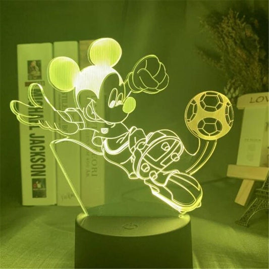 3D Tactiel Mickey Voetbal Nachtlampje Met Touch Besturing Nachtlampen