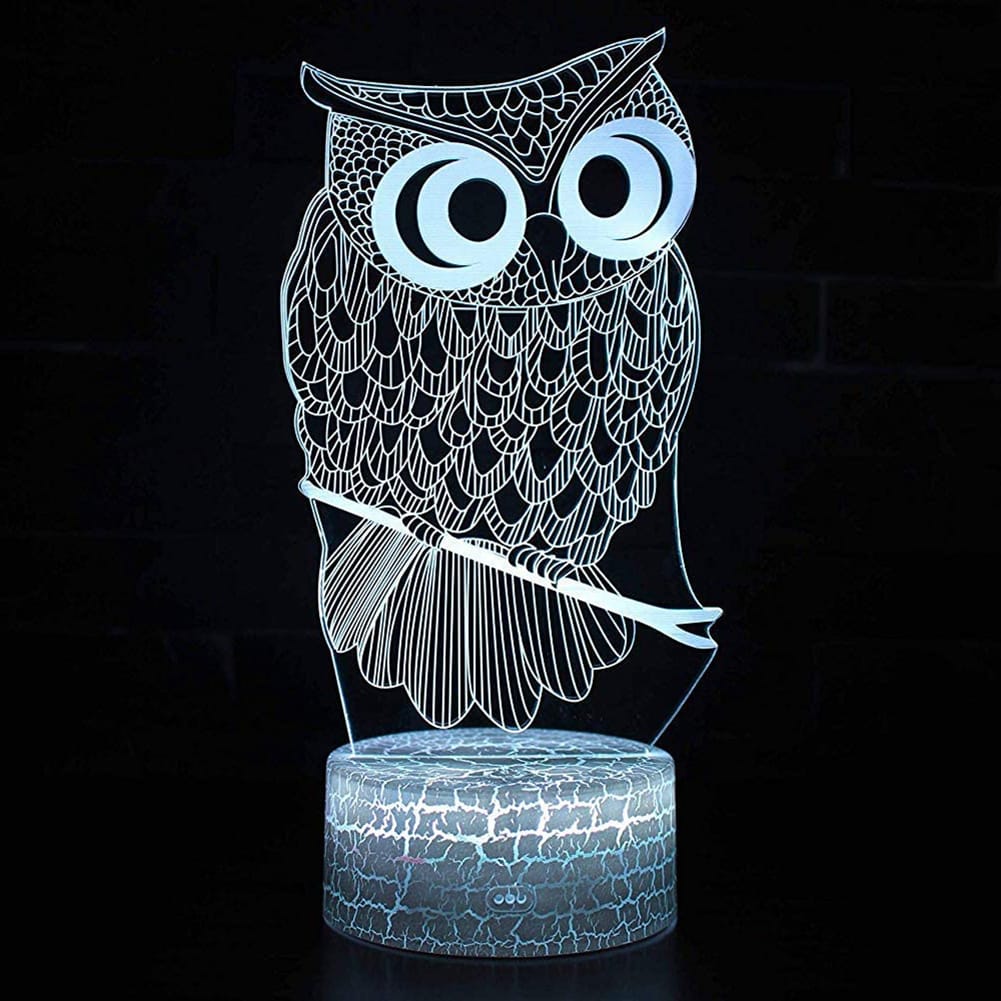 3D Uil Nachtlampje Met 7 Kleuren Nachtlampen