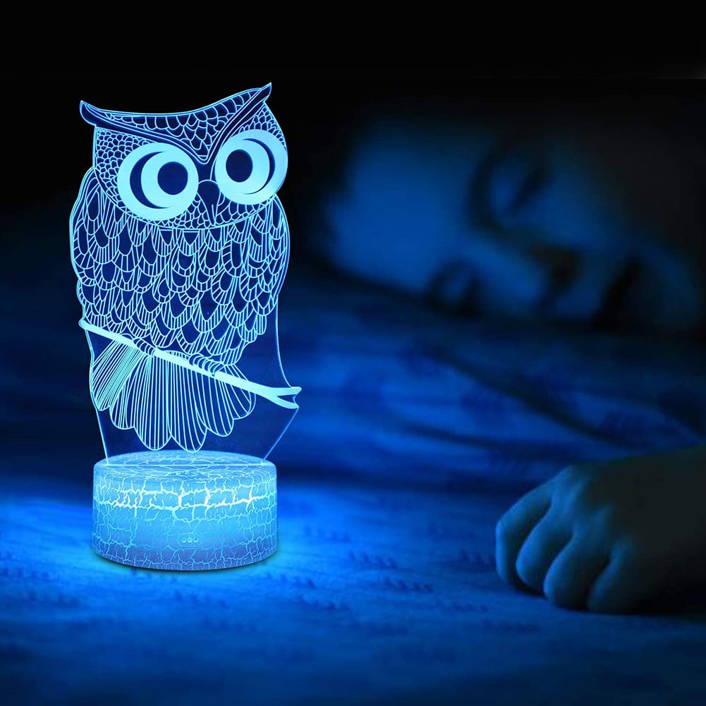 3D Uil Nachtlampje Met 7 Kleuren Nachtlampen