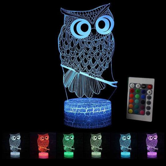 3D Uil Nachtlampje Met 7 Kleuren Nachtlampen