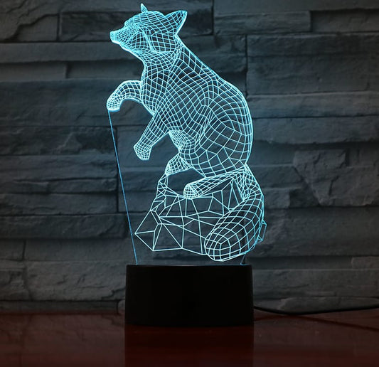 3D Vos Nachtlampje Illusie met USB Nachtlampen