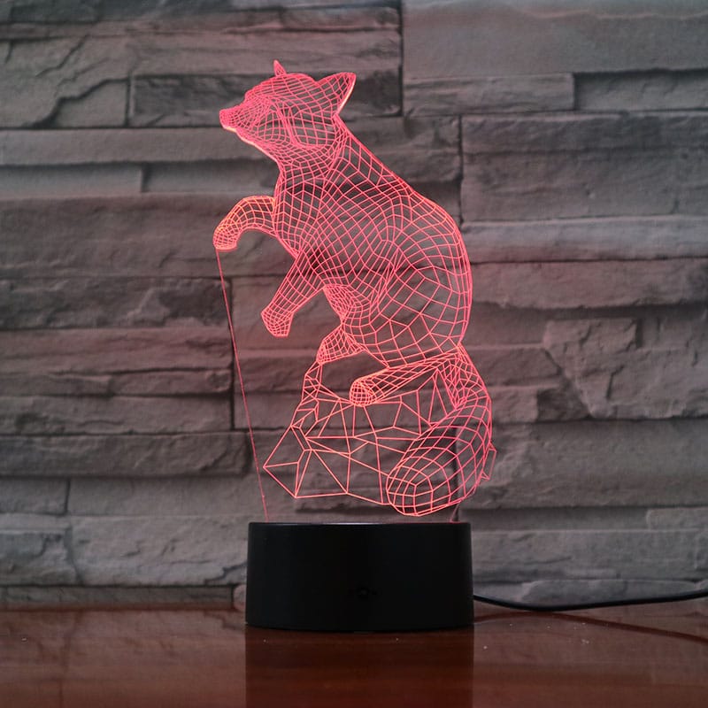 3D Vos Nachtlampje Illusie met USB Nachtlampen