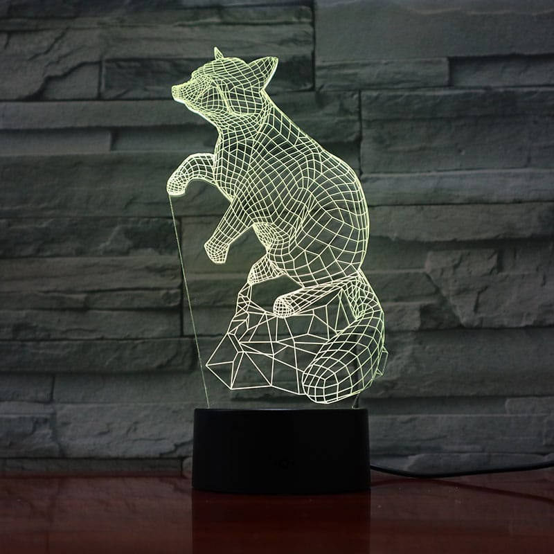 3D Vos Nachtlampje Illusie met USB Nachtlampen