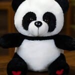 Zwart Wit Panda Knuffel Nachtlampje Met Rode Harten 25 cm Nachtlampen