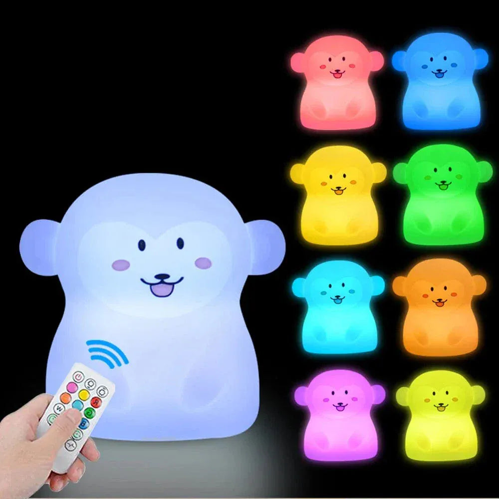 Aap Nachtlampje Silicone 9 Kleuren Nachtlampen