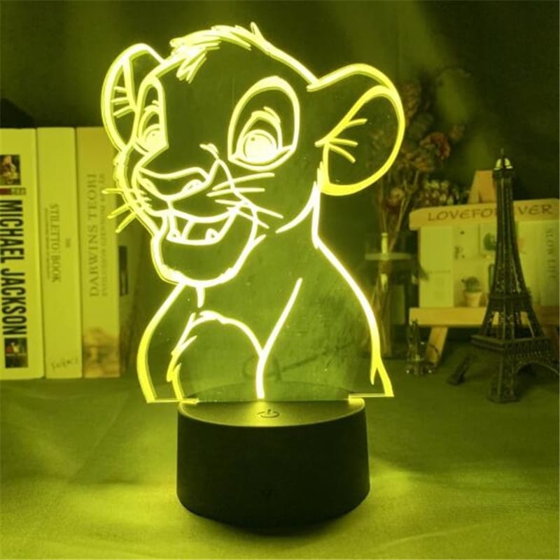 Acryl LED Nachtlampje Simba Koning Nachtlampen