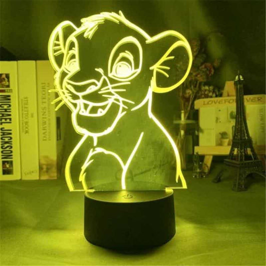Acryl LED Nachtlampje Simba Koning Nachtlampen