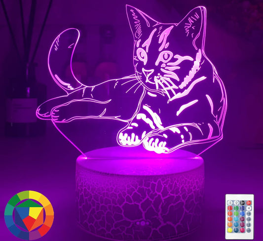 Acryl Nachtlampje Katfiguurtje Nachtlampen