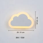 Acryl Wolk Wandlamp S 25x16 cm Nachtlampen
